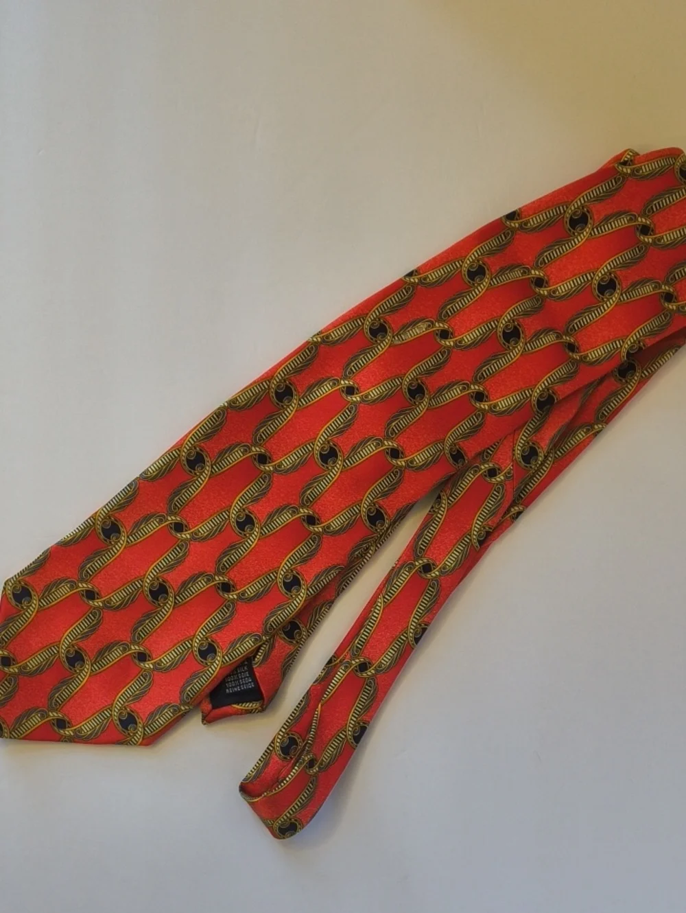 Men's Silk Tie Vintage Red gold